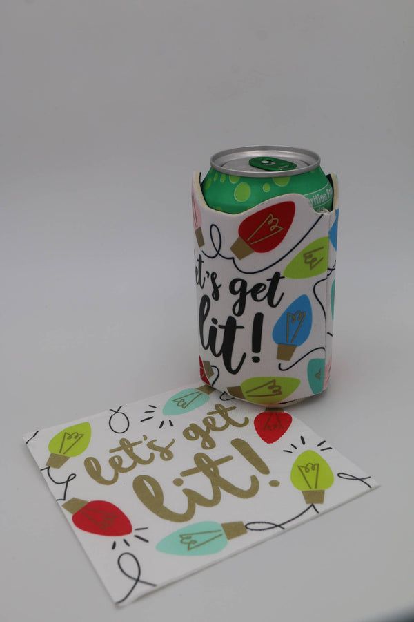 Funny Christmas Cocktail Napkins | Let's Get Lit - 20ct