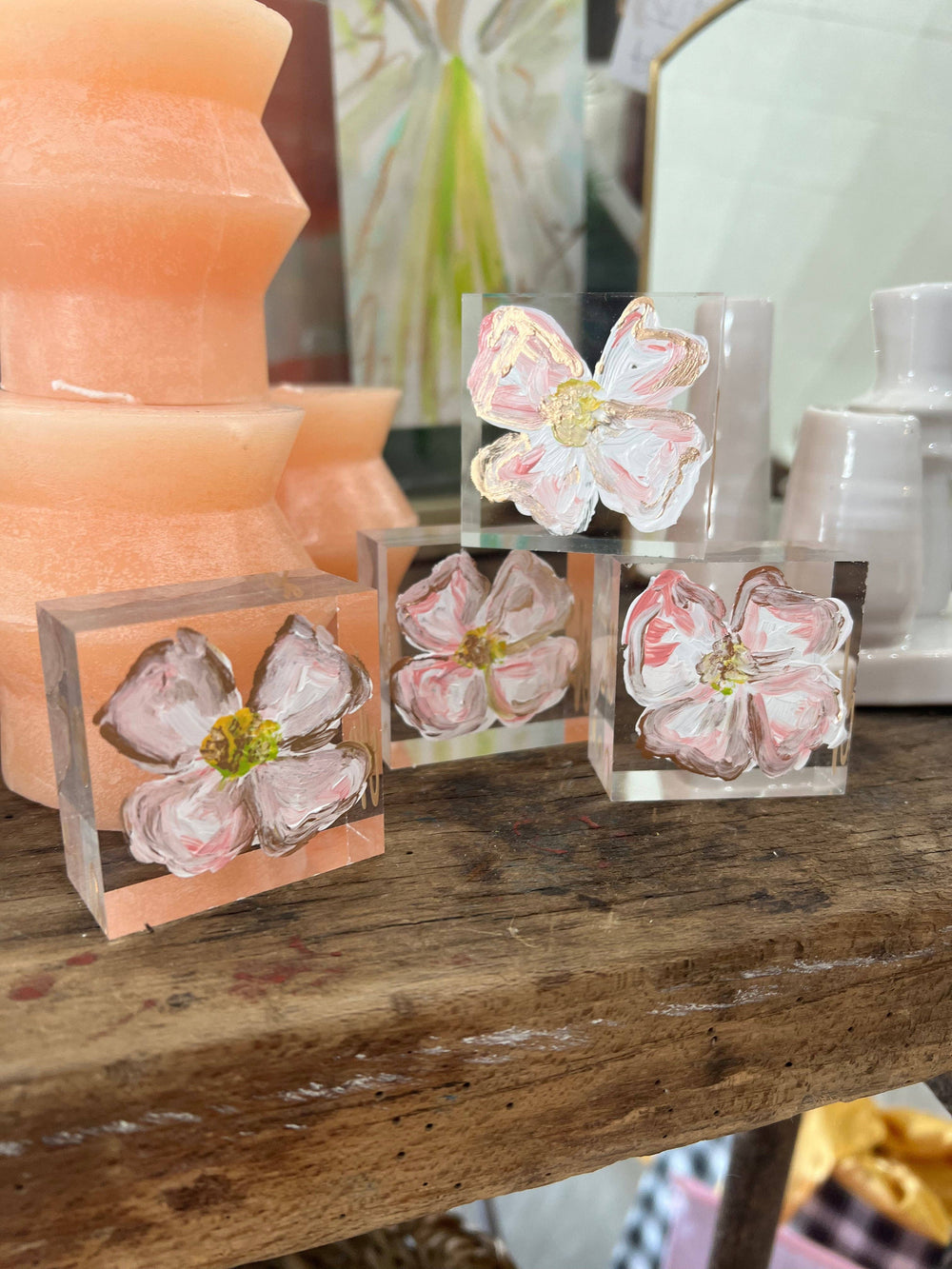 Dogwood Lucite Blocks