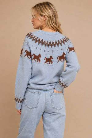 Wild Horses Fair Isle Knit Sweater