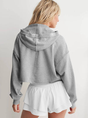 Hooded Loose Fit Long Sleeve Casual Pullover