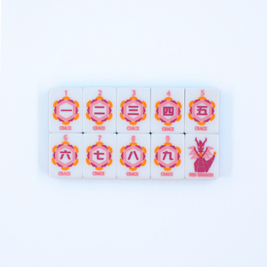 Crystal Prism Pink Mahjong Set