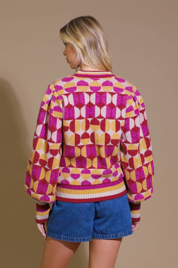 Cozy jacquard knit sweater