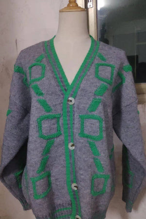 Long-Sleeved Knitted Cardigan