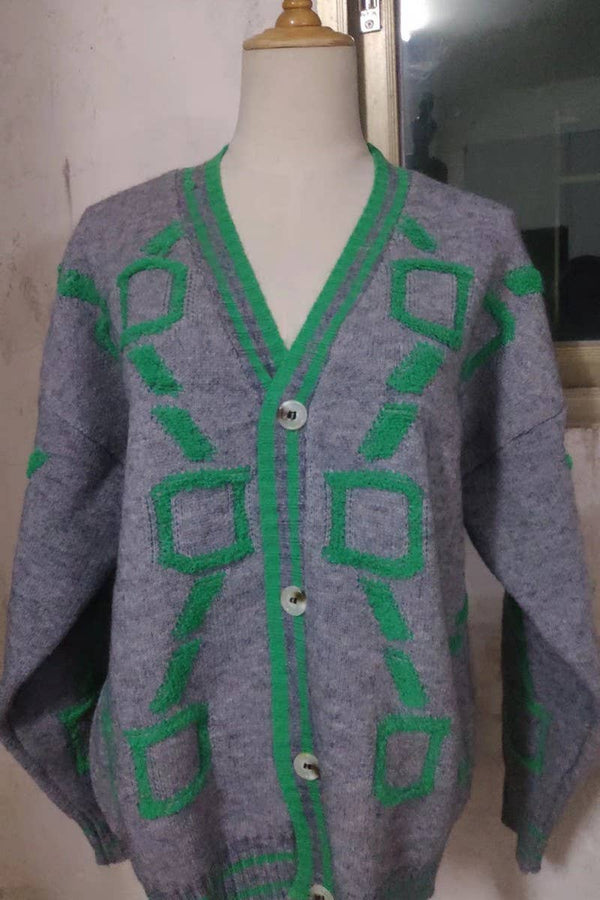 Long-Sleeved Knitted Cardigan