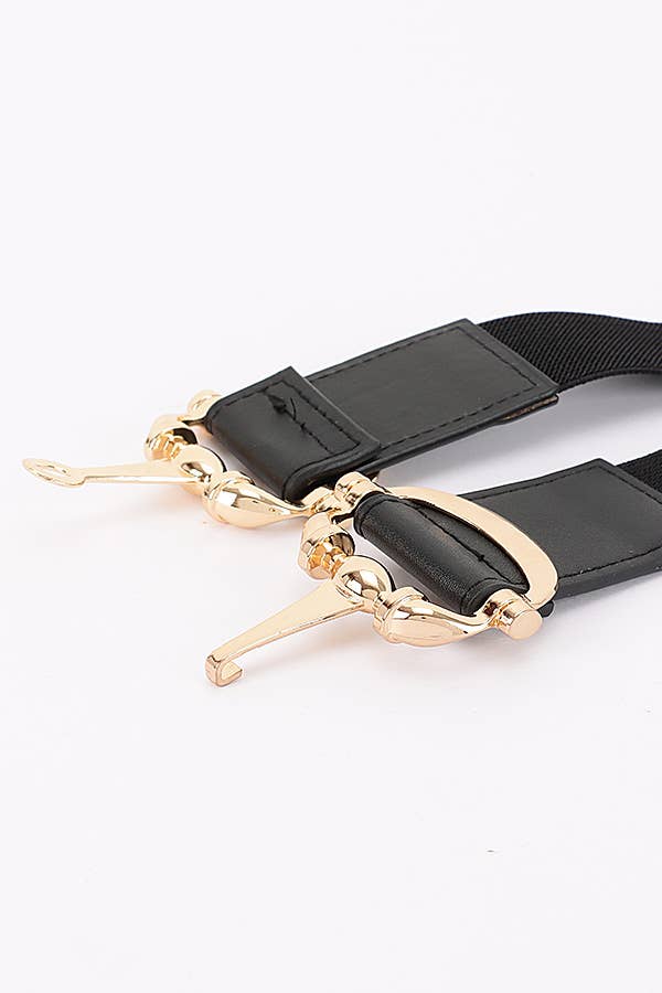 Elegant Horsebit Elastic Waist Belt