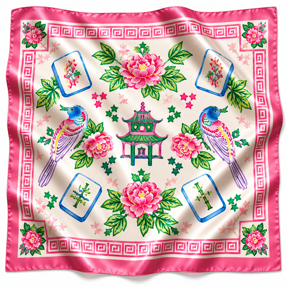 Mahjong Garden Scarf