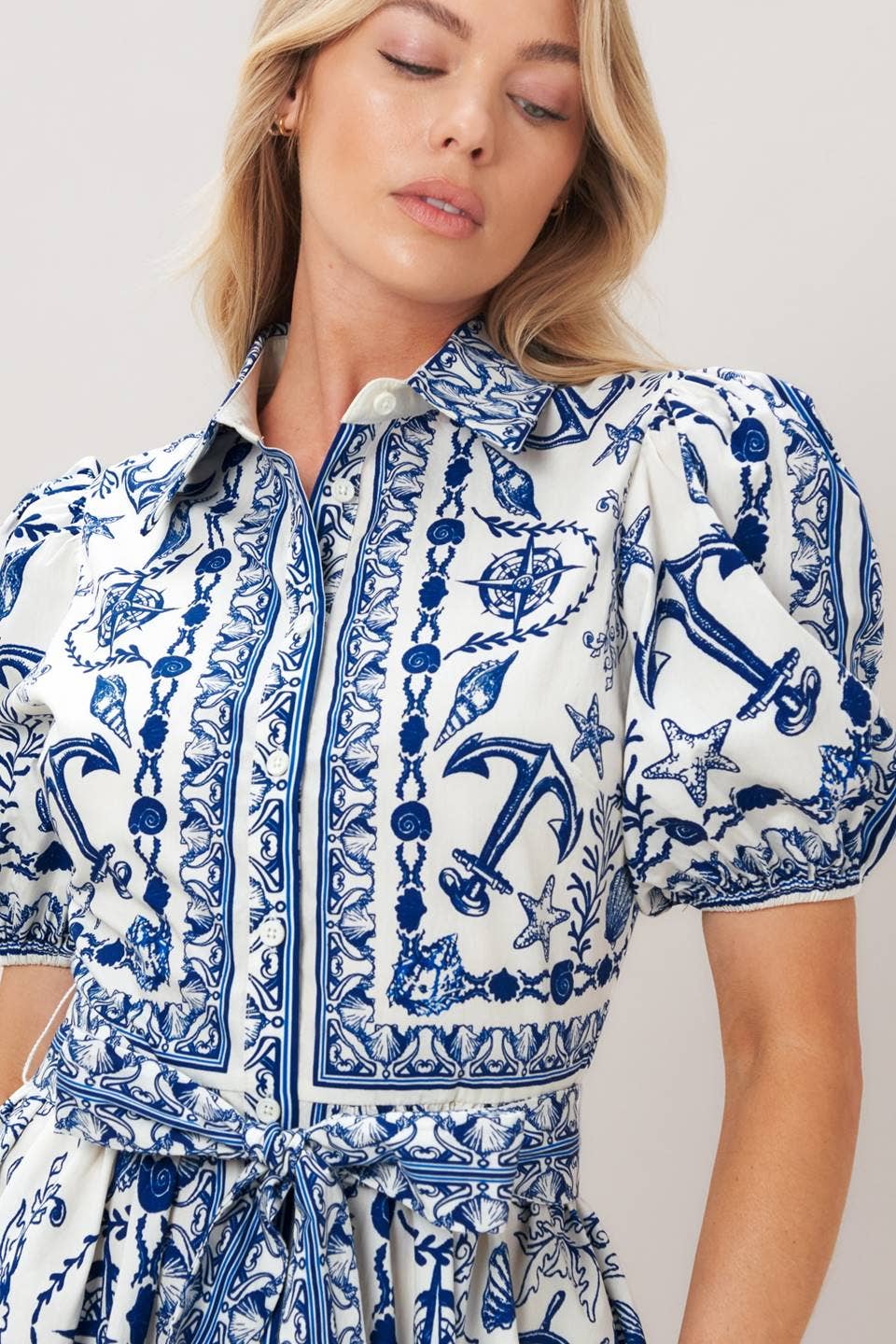 A Printed Woven Mini Dress