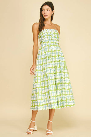 Geometric Print Midi Dress