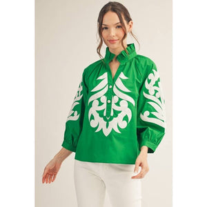 Baroque Applique Detail Top