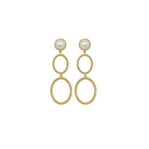 Lucie Double French Twist & Freshwater Pearl Earrings