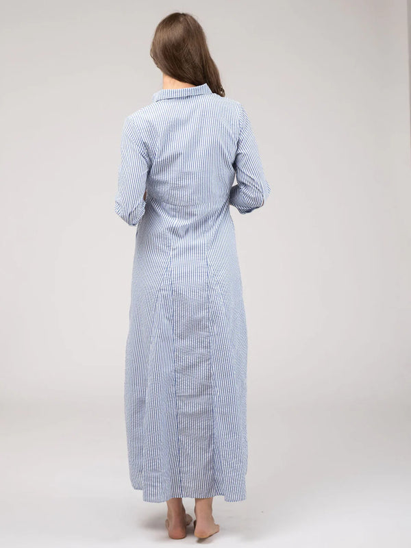 Alexa Dress- Seersucker Navy