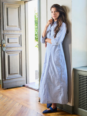 Alexa Dress- Seersucker Navy
