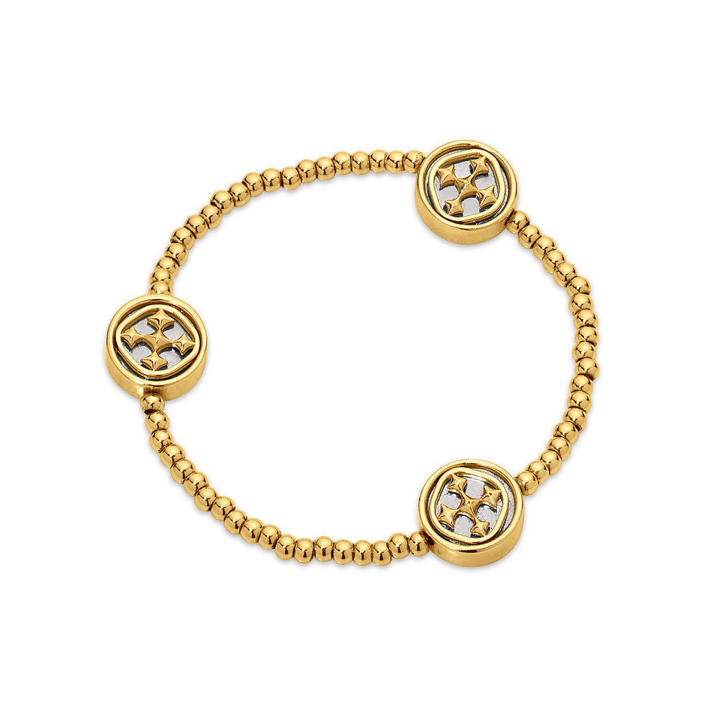 beaded stretch medallion bracelet