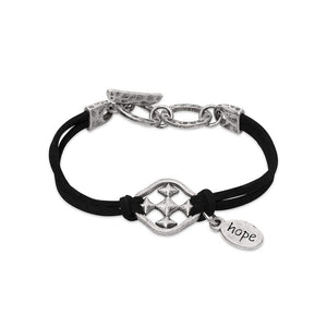 adjustable suede hope bracelet