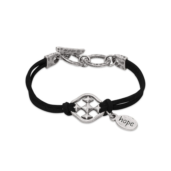 adjustable suede hope bracelet