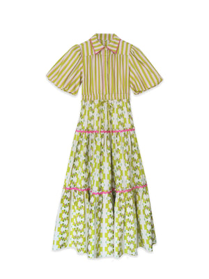 Banyan Puff Sleeve Dress - Lime & Vine
