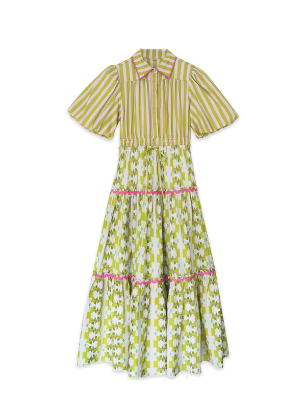 Banyan Puff Sleeve Dress - Lime & Vine