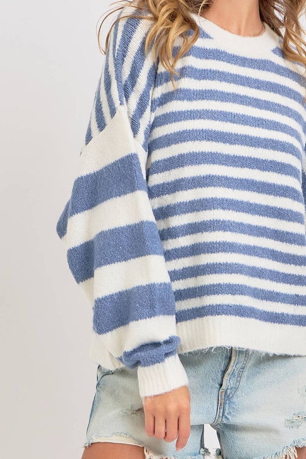 Soft Cozy Everyday Wardrobe Striped Knit Sweater