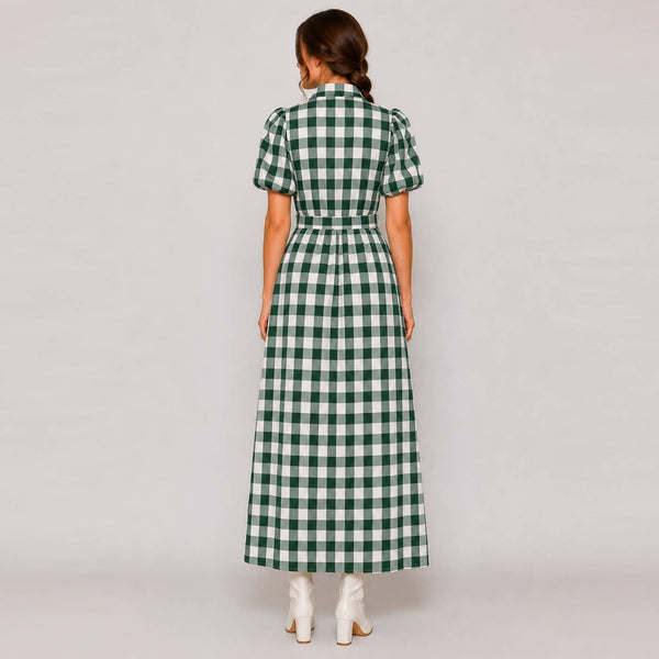 Harper Check Maxi Shirt Dress