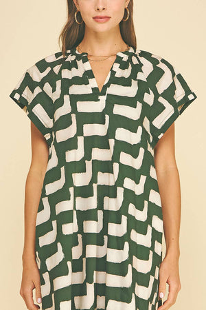 Geometric Print Tunic Dress
