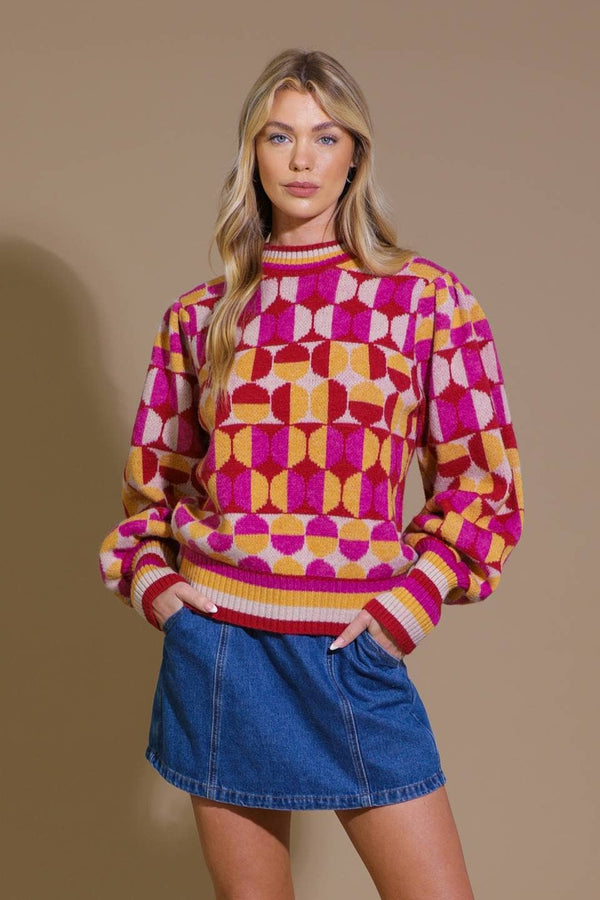 Cozy jacquard knit sweater