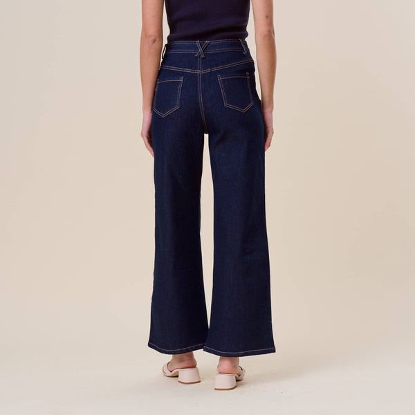 Button Stretch Indigo Jeans