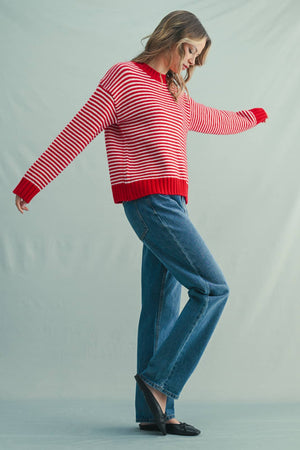 Striped Drop-Shoulder Sweater