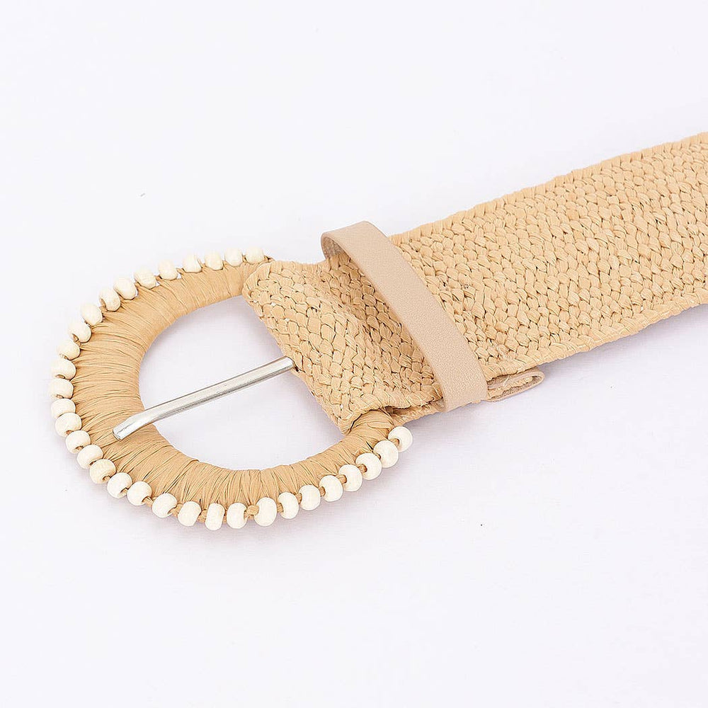 Faux Straw Stretch Belt