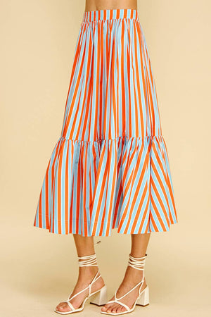 Multi Color Striped Skirt