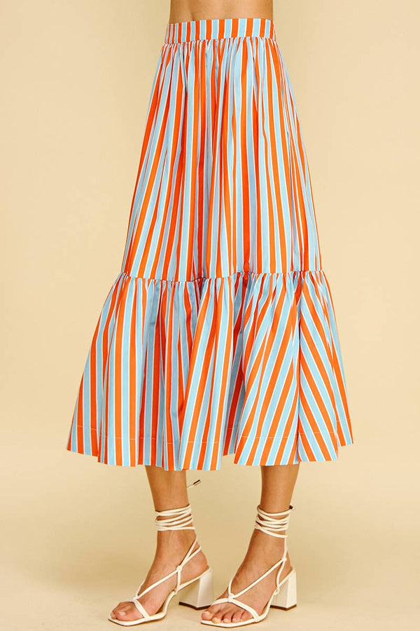 Multi Color Striped Skirt