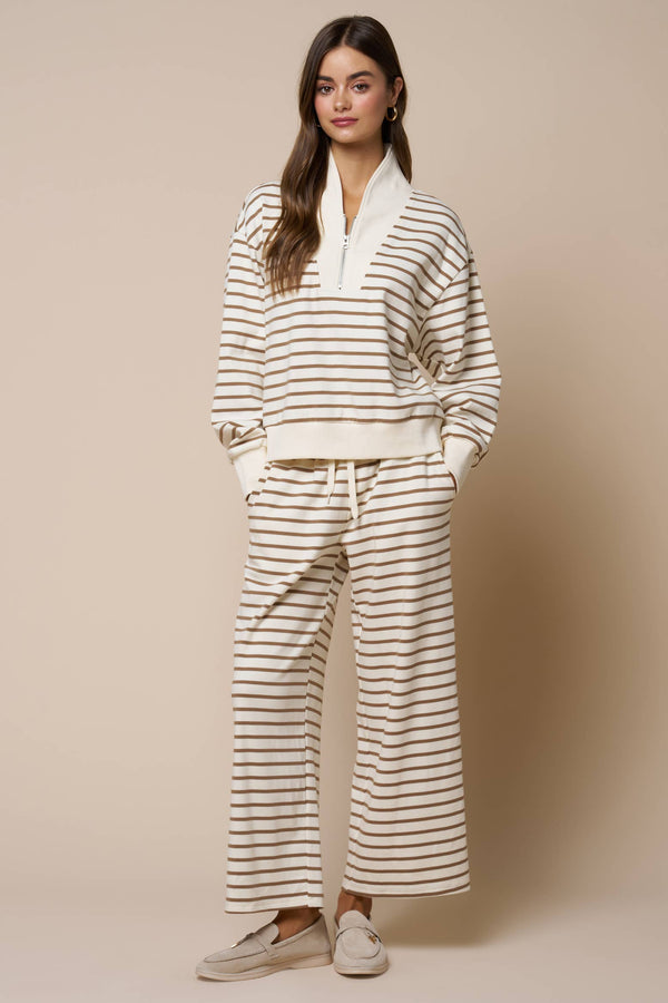 Stripe Contrast Sweat Set
