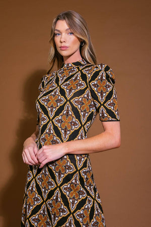 Jacquard sweater midi dress