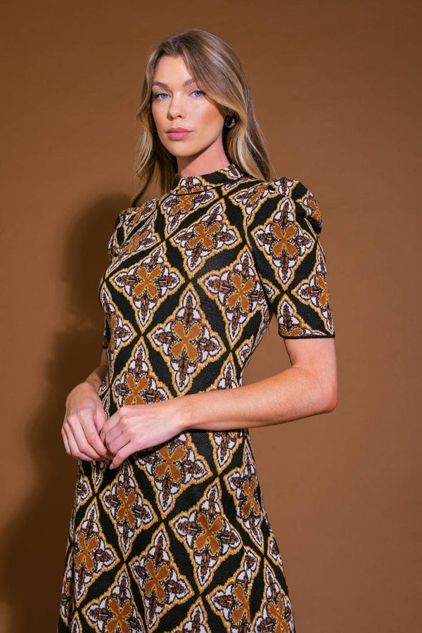 Jacquard sweater midi dress