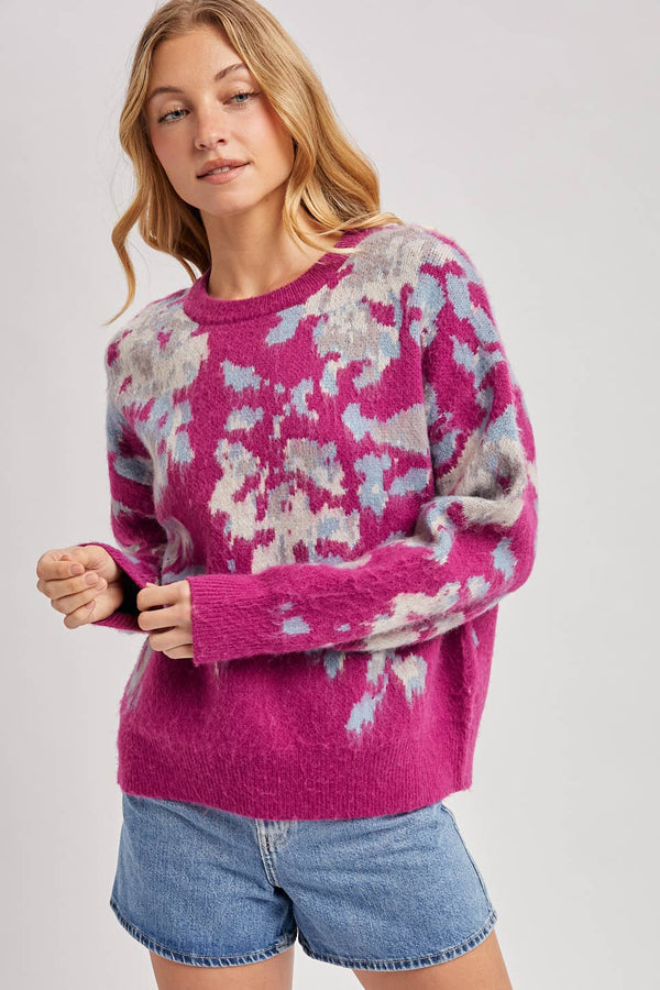 Floral Print Sweater