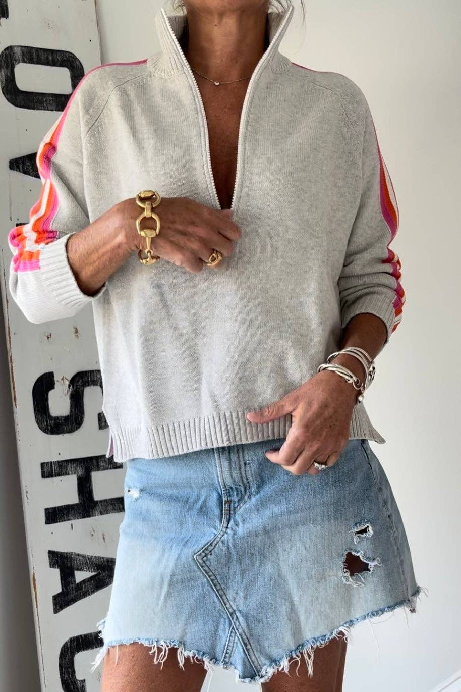 Retro 1/2 Zip Cotton Sweater