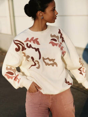Applique Sewn Detail & Slow Stitched Sweatshirt