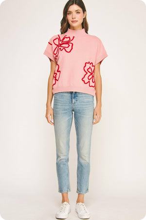 Floral Embroidered Knit Top