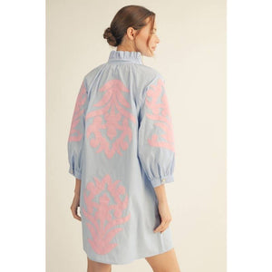 Floral Applique Shift Dress