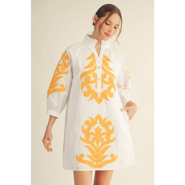 Floral Applique Shift Dress