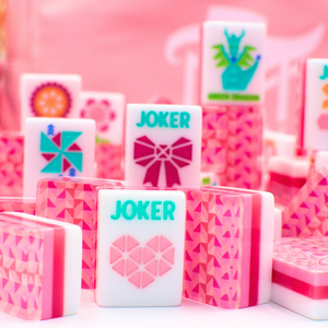 Crystal Prism Pink Mahjong Set