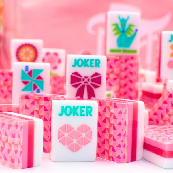 Crystal Prism Pink Mahjong Set