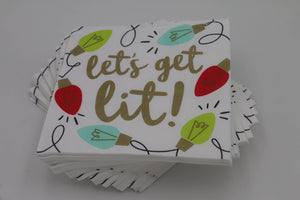 Funny Christmas Cocktail Napkins | Let's Get Lit - 20ct
