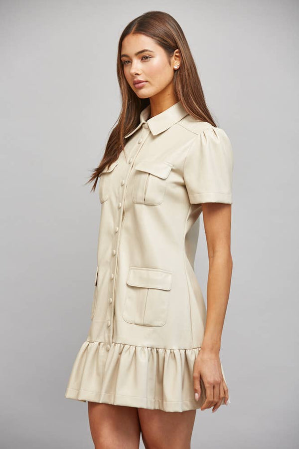 Faux Leather Dress