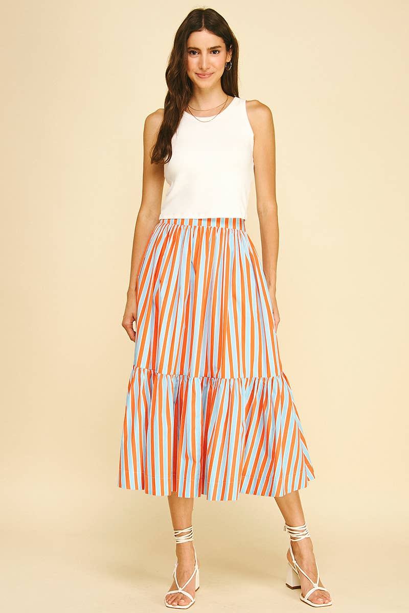Multi Color Striped Skirt