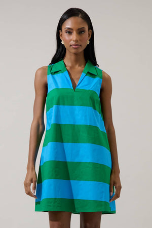 Lexya Collared Shift Mini Dress Valdy Stripe
