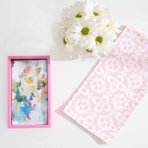 Antigua Smile Guest Towels with Hot Pink Enamel Holder