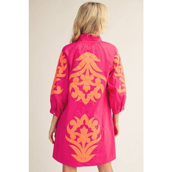 Floral Applique Shift Dress