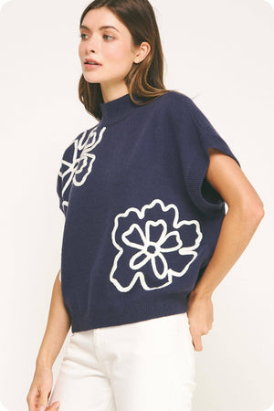 Floral Embroidered Knit Top