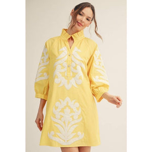 Floral Applique Shift Dress