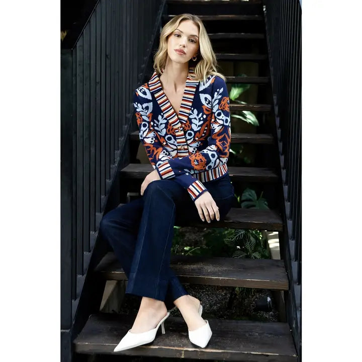 Floral V-Neck Cardigan